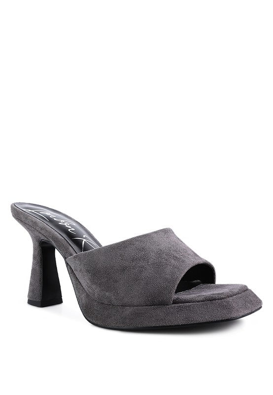 copyme faux suede mid heel classic sandals
