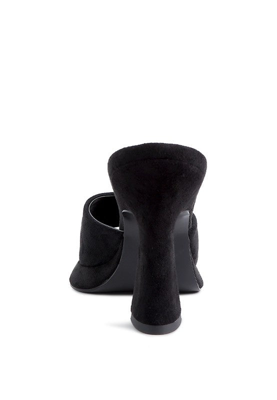 copyme faux suede mid heel classic sandals
