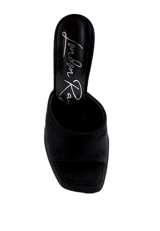 copyme faux suede mid heel classic sandals