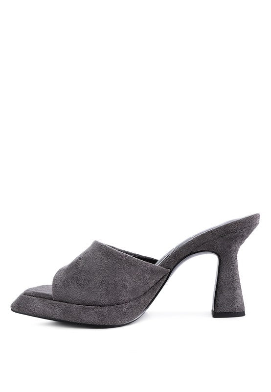 copyme faux suede mid heel classic sandals