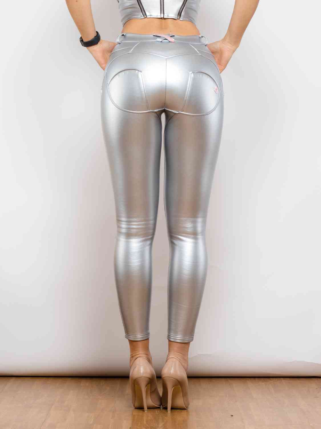 Full Size PU Leather Skinny Pants