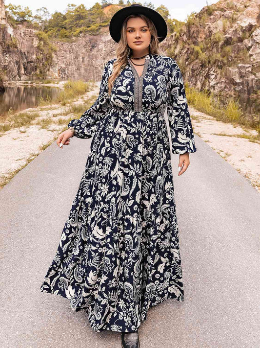 Plus Size Long Sleeve Maxi Dress