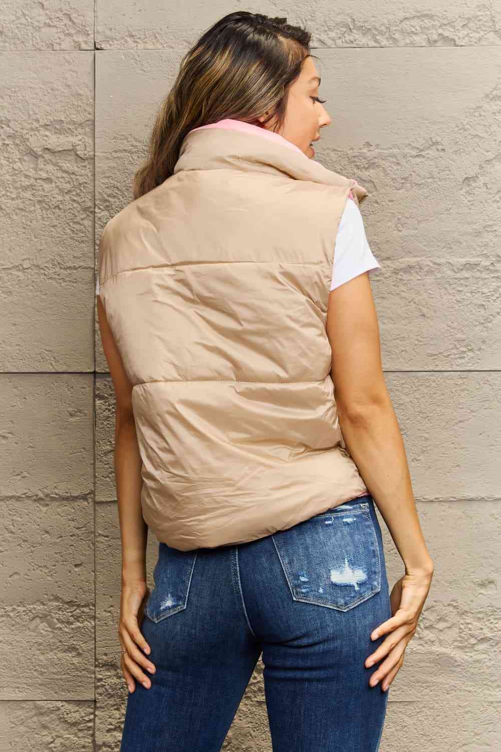 Zip-Up Drawstring Puffer Vest